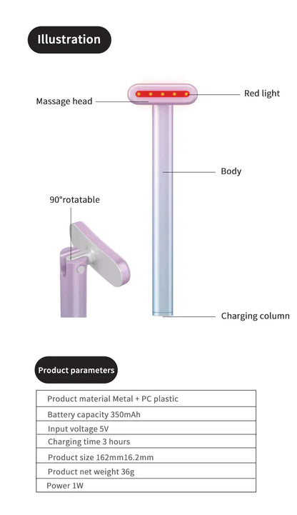LumiGlow Facial Red Light Therapy Wand